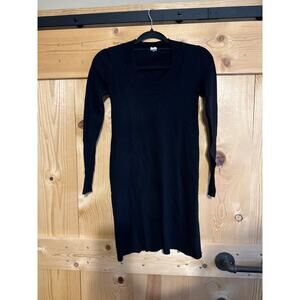 J. Crew Black XS Wool Cashmere Blend Sweater Dress Long Sleeve Heritage Black